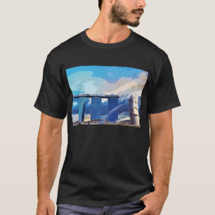 Merlion Marina Bay Architecture Singapore  T-Shirt