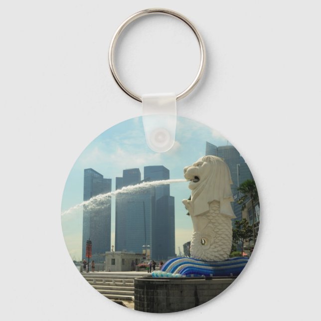 Merlion Sculpture Singapore Key Ring (Front)