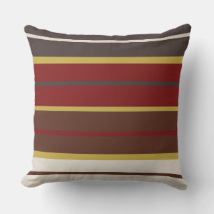 Merlot Gold Wood and Oak Stripes   Cushion