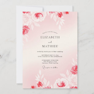 Merlot Petal Wedding Invitation