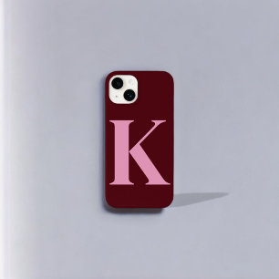 Merlot Pink Initial Personalised Monogram Design  Case-Mate iPhone 14 Case