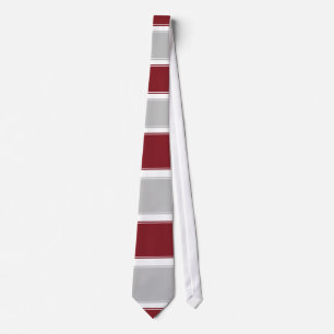 Merlot Silver and White Horizontally-Striped Tie
