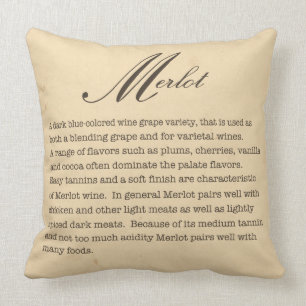 Merlot Wine Description Pillow