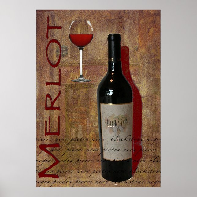 merlot wine poster (Front)