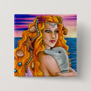 mermaid 13 Button