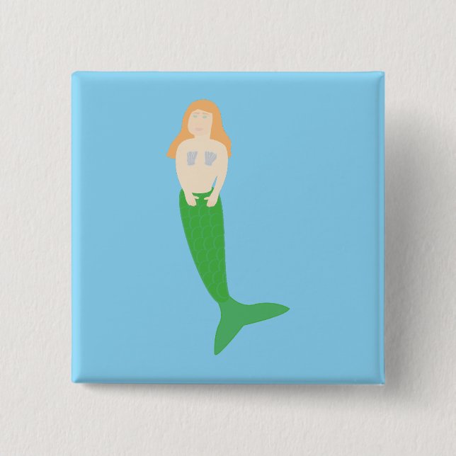Mermaid 15 Cm Square Badge (Front)
