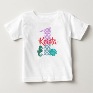 Mermaid 1st Birthday Custom Shirt