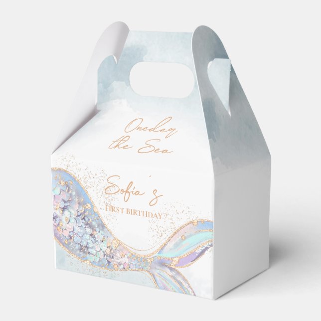 Mermaid 1st Birthday Favour Box (Front Side)