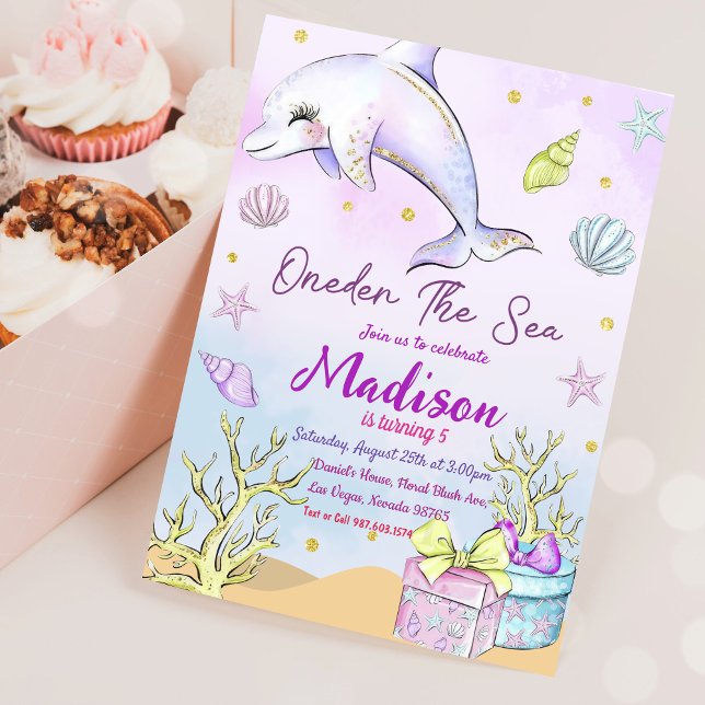 Mermaid 1st Birthday ONEder The Sea Party Invitation (Creator Uploaded)
