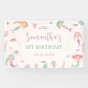 Mermaid 1st Birthday Party Oneder The Sea Banner