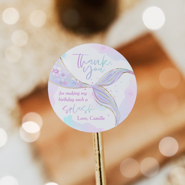 Mermaid 1st Birthday Party ONEder The Sea Mermaid Classic Round Sticker (Creator Uploaded)