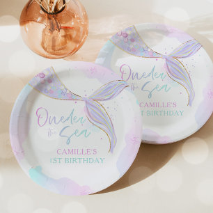 Mermaid 1st Birthday Party ONEder The Sea Mermaid Paper Plate