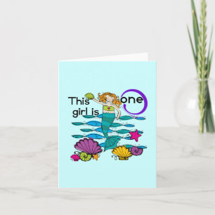 Mermaid 1st Birthday Tshirts and Gifts Card