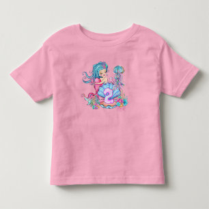 Mermaid 2nd Birthday Change Edit Text Personalise Toddler T-Shirt