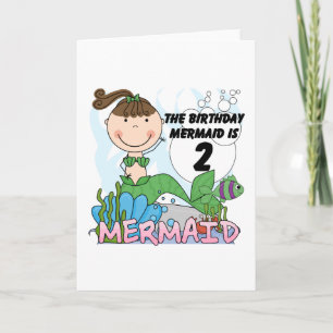 Mermaid 2nd Birthday Tshirts and Gifts Card