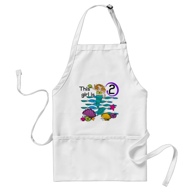Mermaid 2nd Birthday Tshirts and Gifts Standard Apron (Front)
