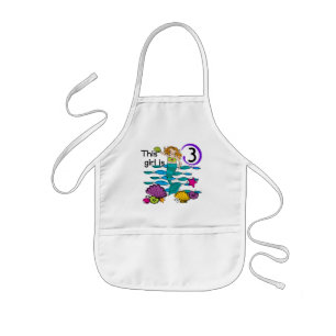 Mermaid 3rd Birthday T shirts and Gifts Kids Apron