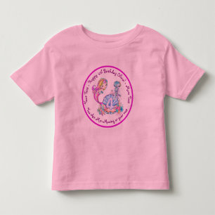 Mermaid 4th Birthday Change Edit Text Personalise Toddler T-Shirt