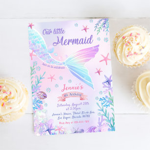 Mermaid 4th Birthday Our Little Mermaid Party Invitation