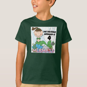 Mermaid 4th Birthday T-shirts and Gifts