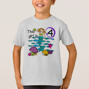 Mermaid 4th Birthday Tshirts and Gifts
