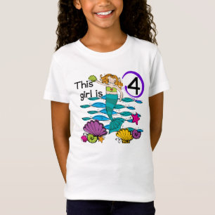 Mermaid 4th Birthday Tshirts and Gifts