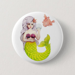 Mermaid 6 Cm Round Badge
