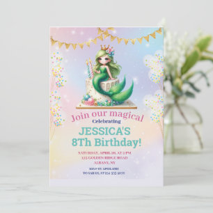 Mermaid 8Th Birthday Under The Sea Photo Invitat Invitation