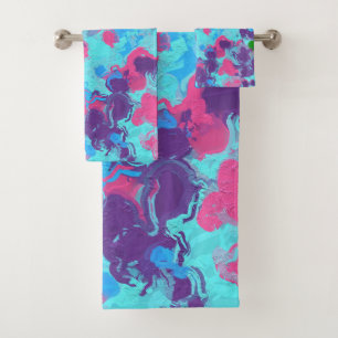 Mermaid Abstract Splatter Bath Towel Set