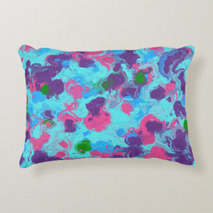 Mermaid Abstract Splatter Decorative Cushion