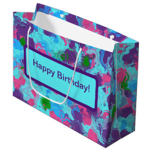 Mermaid Abstract Splatter Large Gift Bag