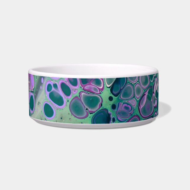 Mermaid Acrylic Pour, Cool Colourful Abstract Bowl (Left)