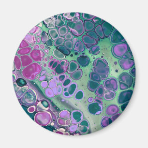 Mermaid Acrylic Pour, Cool Colourful Abstract Magnet