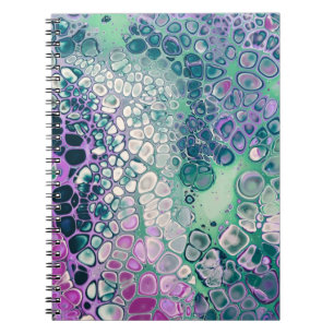 Mermaid Acrylic Pour, Cool Colourful Abstract Notebook