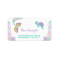 Mermaid Address Labels Magical Mermaid Party