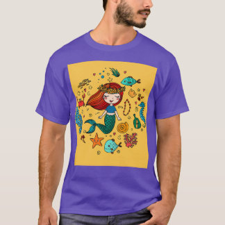MERMAID AMIDST SHELLS AND SEALIFE T-Shirt