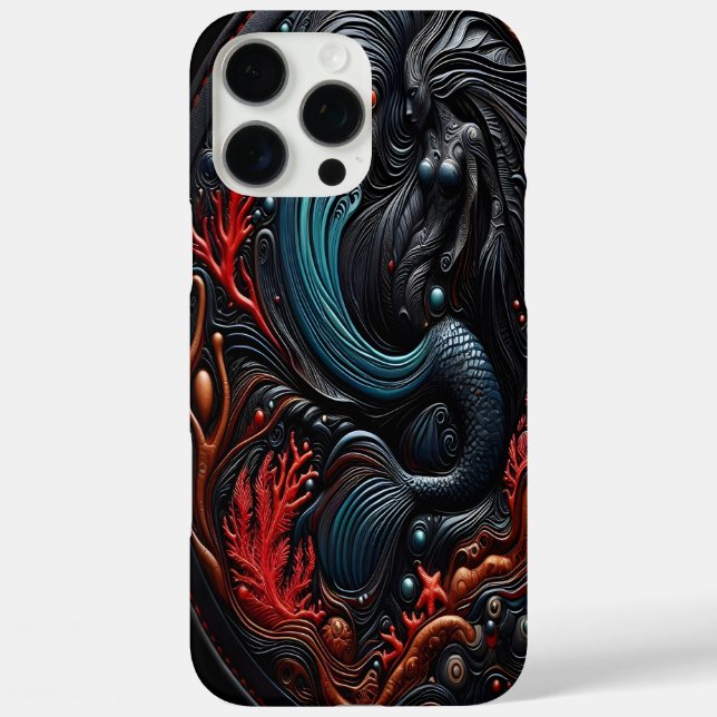 Mermaid Amidst Vibrant Corals and Ocean Textures Case-Mate iPhone Case (Back)