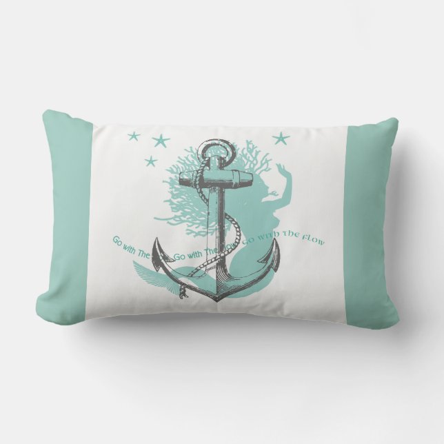 Mermaid Anchor Lumbar Pillow (Front)