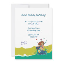 Mermaid and Baby Dolphin Invitation