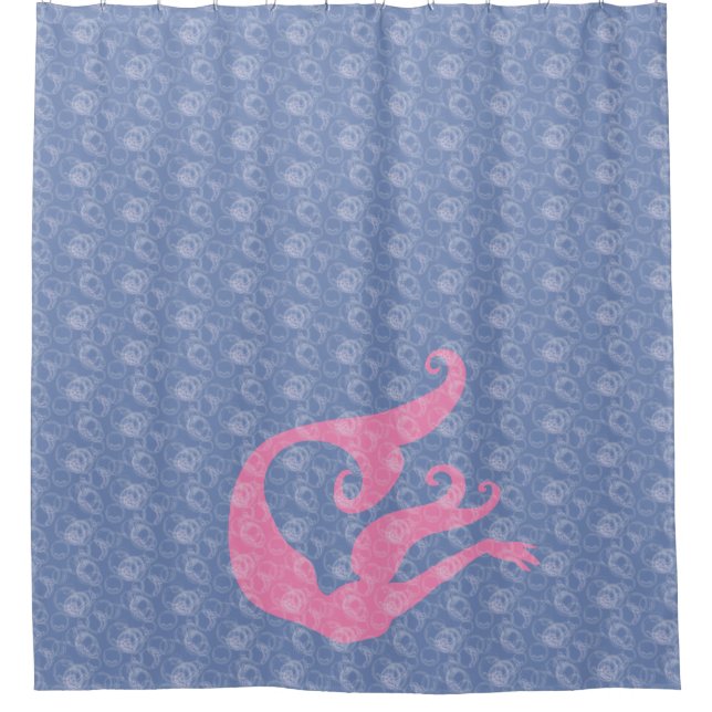 Mermaid and Bubbles Shower Curtain (Front)