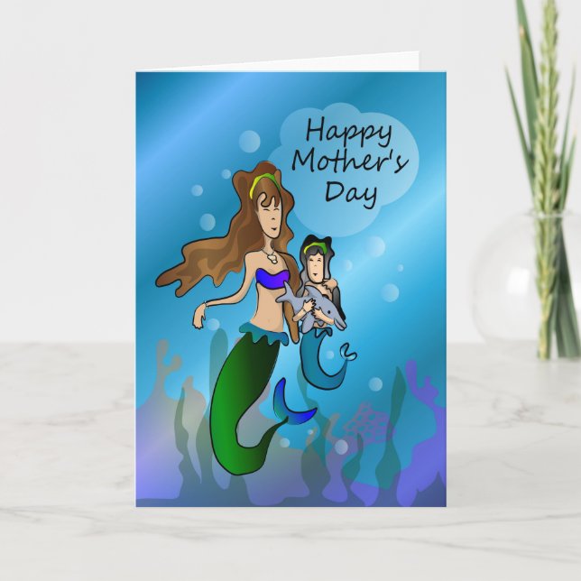 Mermaid and daughter Mother's Day Card (Front)