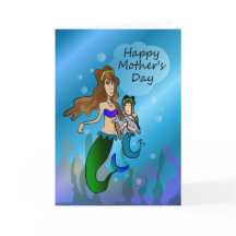 Mermaid and daughter Mother's Day Card
