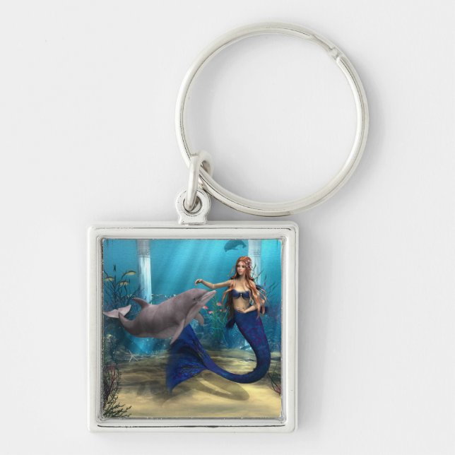 Mermaid and Dolphin Key Ring (Front)
