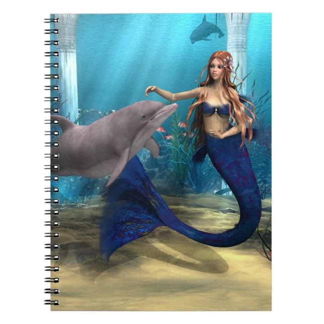 Mermaid and Dolphin Notebook (Front)