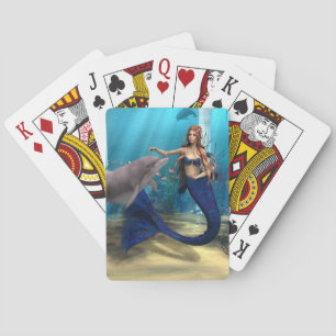 Mermaid and Dolphin Playing Cards