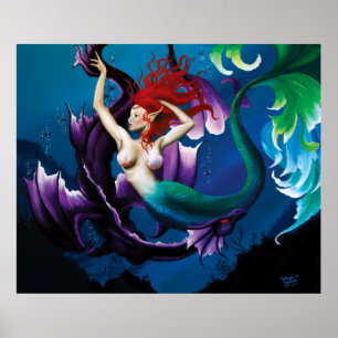 Mermaid and Dragon Friend  Poster