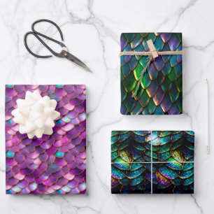 Mermaid and Dragon Scales Wrapping Paper
