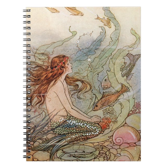 Mermaid and Fish Fantasy Notebook (Front)