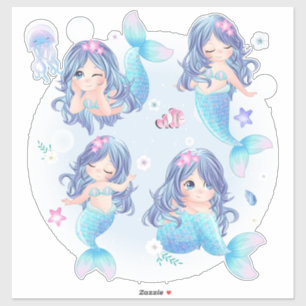 Mermaid and Fish Sticker