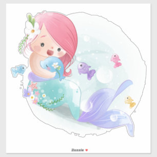 Mermaid and Fish Sticker